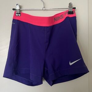 Women’s Nike Pro Purple & Pink Shorts